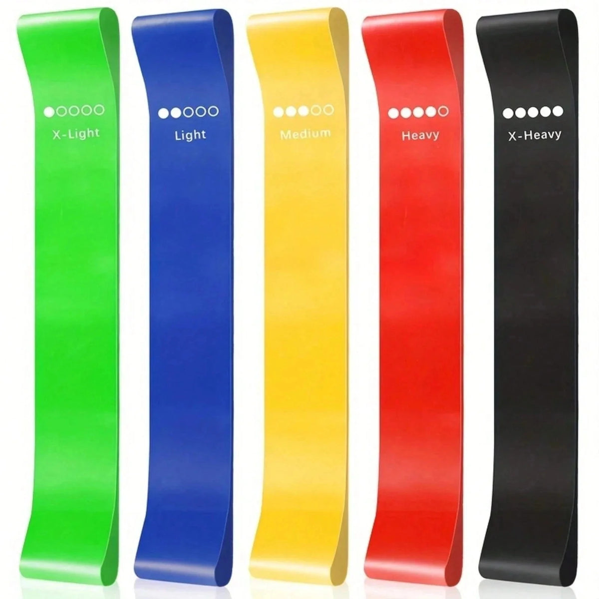 Resistance Bands Loop Set of 5 Exercise Strength Workout Fitness Yoga Booty Band Training