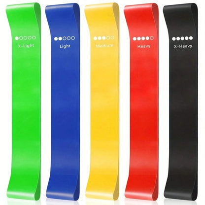 Resistance Bands Loop Set of 5 Exercise Strength Workout Fitness Yoga Booty Band Training