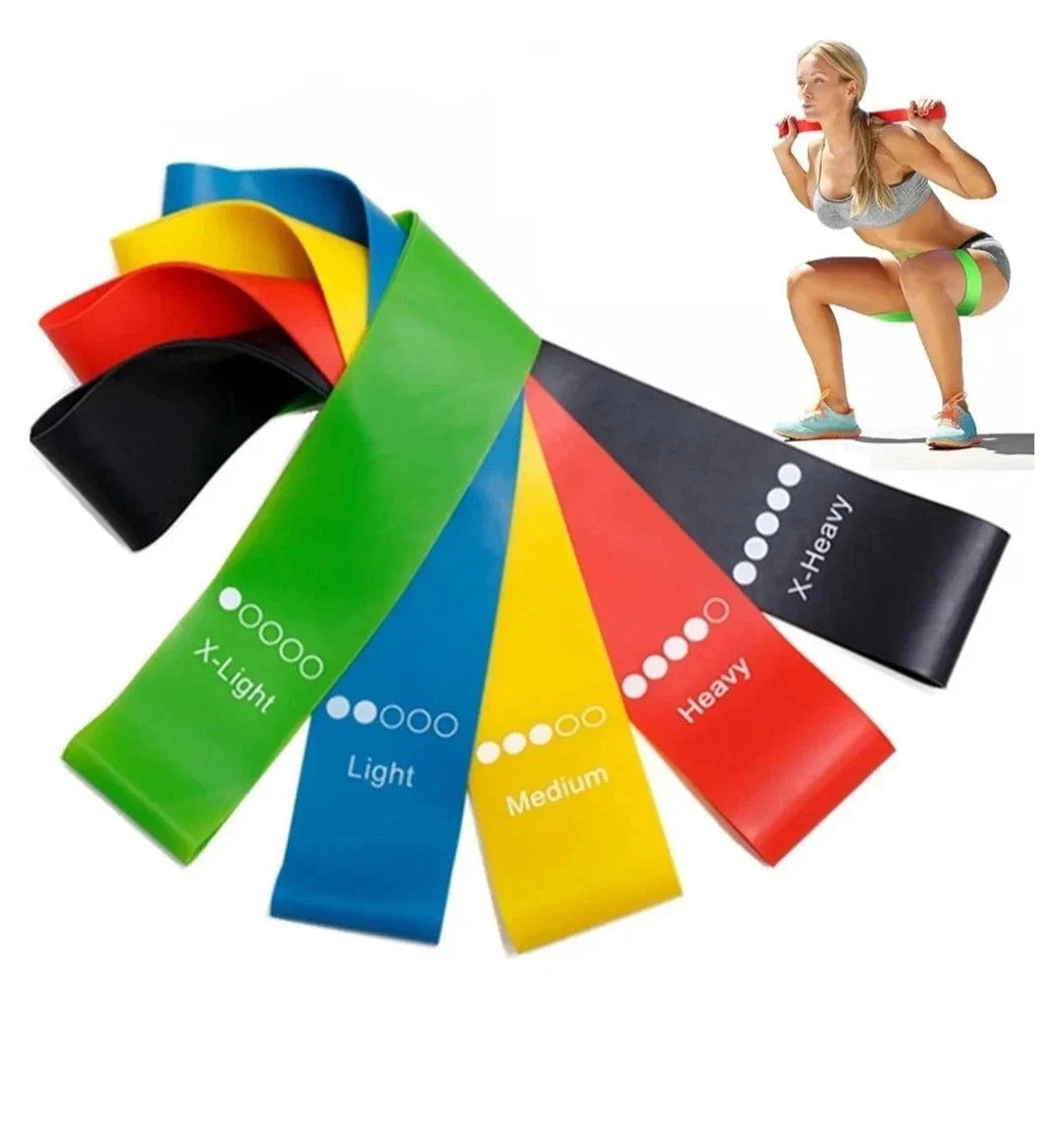 Resistance Bands Loop Set of 5 Exercise Strength Workout Fitness Yoga Booty Band Training