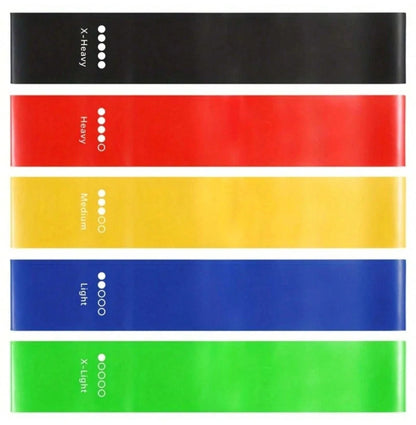 Resistance Bands Loop Set of 5 Exercise Strength Workout Fitness Yoga Booty Band Training